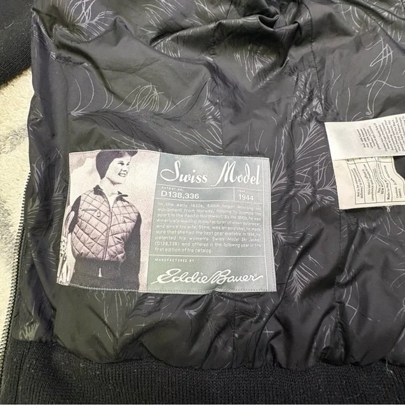 Eddie Bauer Women’s Small Swiss Model 1944 Knit Quilted Down Jacket Rising Sun - Picture 7 of 11